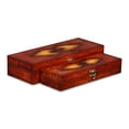 thumbnail image 4 of Wooden Set Of 2 Burlwood Veneer Storage Boxes, 4 of 6
