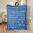 thumbnail image 2 of Blue Heart Design Flannel Blanket For Couples Love Encouragement Gift Suitable For Sofa Bed Travel Camping Made With Polyester Fabric Soft Warm Comfortable Shipped From USA Ideal For Family Friends, 2 of 9