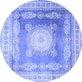 thumbnail image 1 of Ahgly Company Indoor Round Medallion Blue Traditional Area Rugs, 7' Round, 1 of 4
