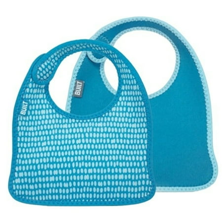 - Built 2 Piece Mess Mate Infant Bib - Dribble Dots, Blue