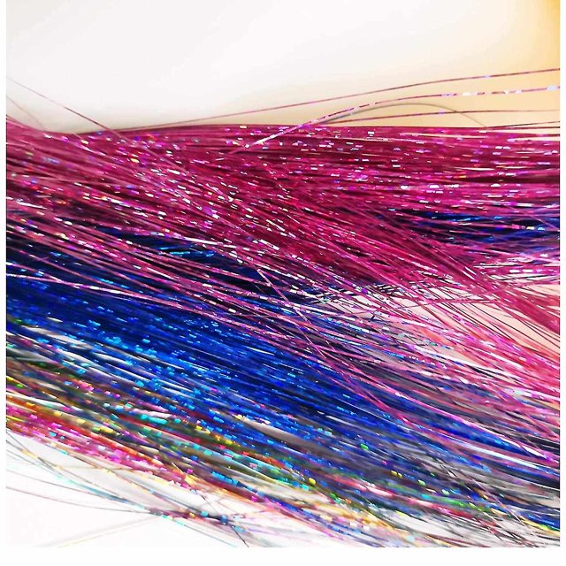 Hair Tinsel Kit Strands con herramienta 47 pulgadas 12 colores Strands Fairy Hair Tinsel Kit Hair Ext