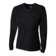 thumbnail image 1 of Camiseta de mujer con cuello de pico y manga larga de malla ojo de pájaro NEGRO S A4 NW3255, 1 of 1