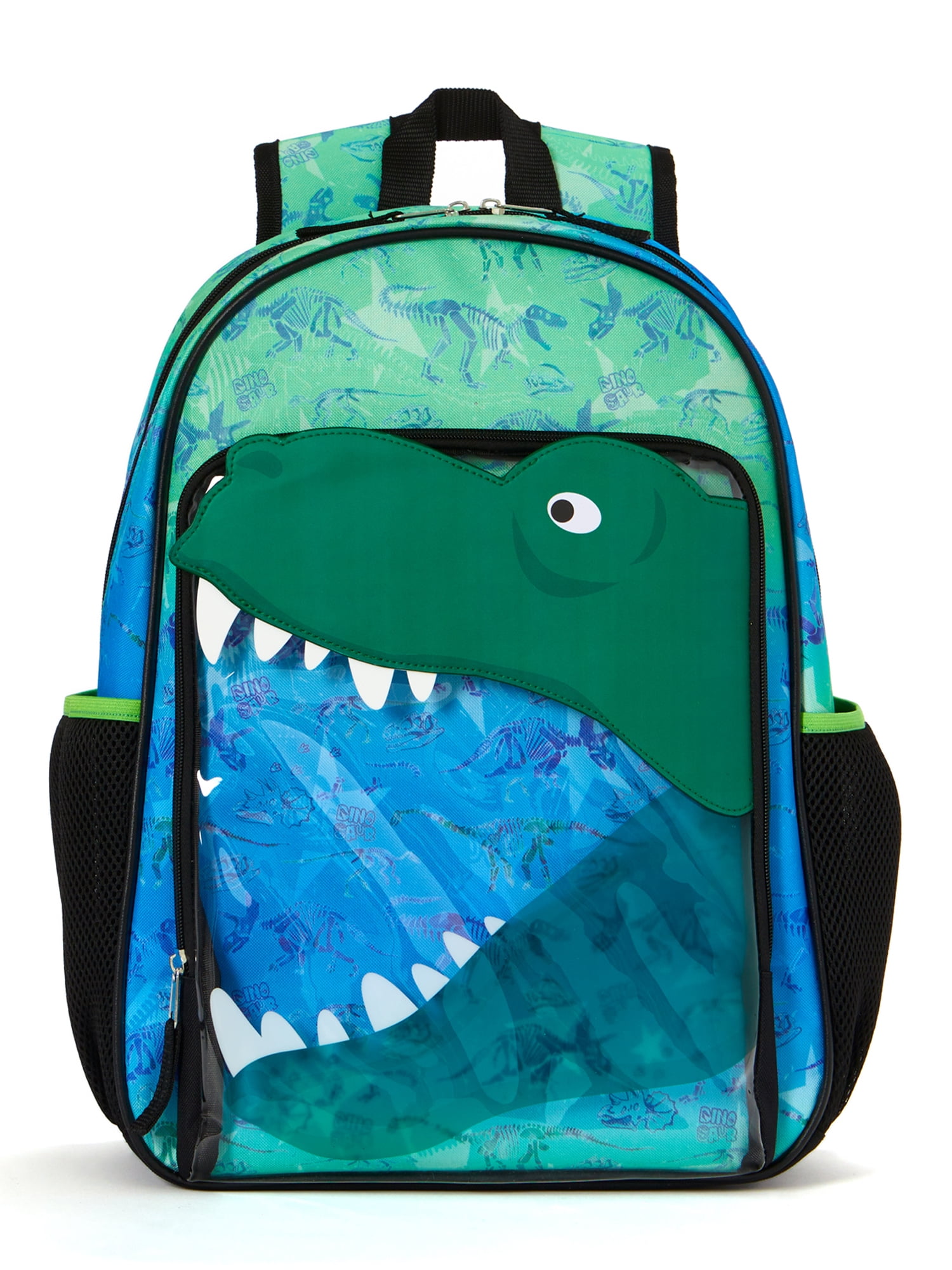 Schoolyard Vibes Dinosaur Boys 17" Ombre Stationary Kids Backpack, Green