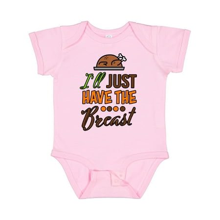 

Inktastic I ll Just Have the Breast with Turkey Illusration Gift Baby Boy or Baby Girl Bodysuit