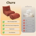thumbnail image 7 of Homefun Lounge Chair with Ottoman,Modern Bean Bag Floor Chair with Non-Slip Base,Soft Chenille Reading Chair,No Assembly Required,Orange, 7 of 7