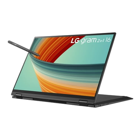 LG gram 16" 2in1 Lightweight Laptop, Intel 13th Gen Core i7 Evo Platform, Windows 11 Home, 16GB RAM, 512GB SSD, Black