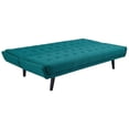 thumbnail image 5 of Modway Glance Tufted Convertible Fabric & Wood Sofa Bed in Teal and Black, 5 of 6