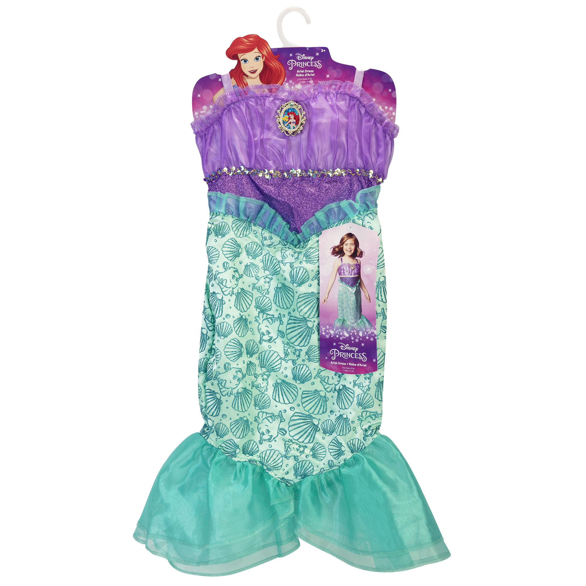 Disney Princess Ariel Children's Dress Perfect for Halloween or Dress Up - image 2 of 6