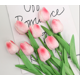 thumbnail image 1 of Xiao Hua 12 flores artificiales de tulipán, flores falsas, flores artificiales para decoración de bodas, blanco y rosa 1, 1 of 5