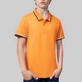 thumbnail image 5 of KAUOD Boys School 𝗨niform Polo Shirts Short Sleeve Striped Lapel Collar Tops Summer Preppy Trendy Casual Pullover Shirt, 5 of 9