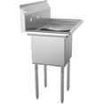 thumbnail image 3 of 1 Compartment 33" Stainless Steel Commercial Kitchen Prep & Utility Sink with Drainboard - Bowl Size 15" x 15" x 12", 3 of 9