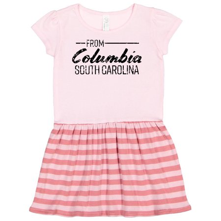 

Inktastic From Columbia South Carolina in Black Distressed Text Gift Toddler Girl Dress