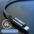thumbnail image 2 of Injueey Cable de datos tejido tipo C Cable de carga universal de 40 W Cable de cargador resistente al desgaste con luz indicadora LED para Teléfono y Comunicación 2m, 2 of 6