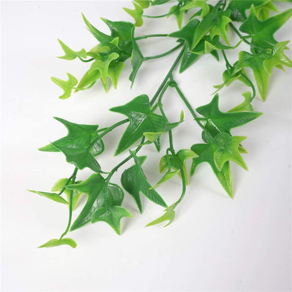 Artificial Vine, Sinhoon Hanging Ivy Sweet Potato Leaves Plastic Plants Foliage Vines, UV Resistant Greenery Fake Flowers for Indoor Outdoor Garden Door Wall Wedding Party Table Decoration Green 4Pcs