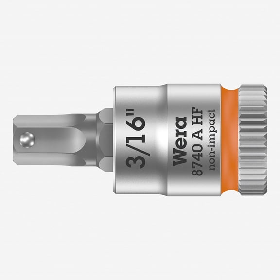 Wera 003386 8740 A 1/4" Drive Zyklop Hex-Plus Bit Socket with Holding Function 3/16"