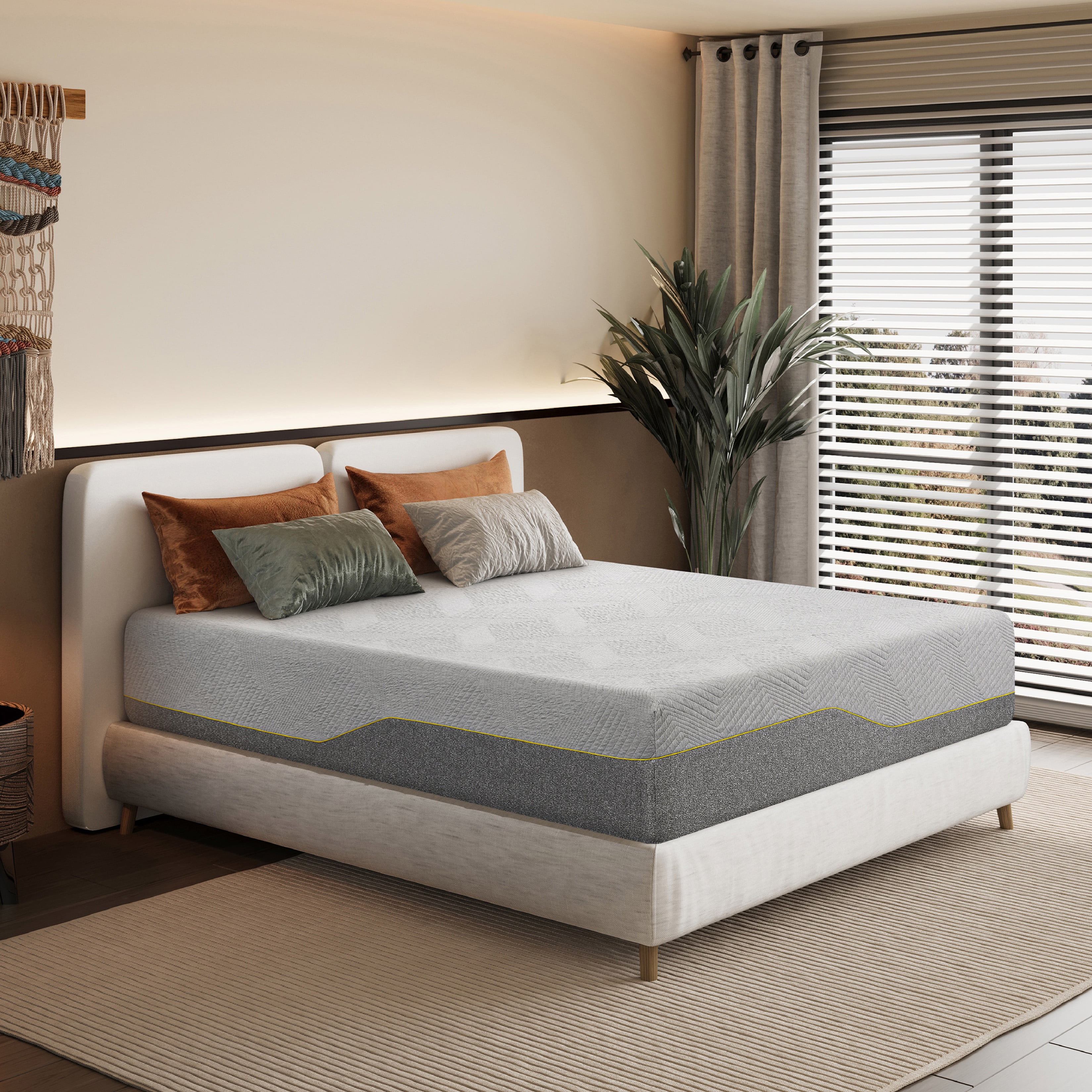 MLILY Ego Gray 14 inch Twin XL Size Mattress, Gel Memory Foam Mattress in a Box, Medium  (图2)