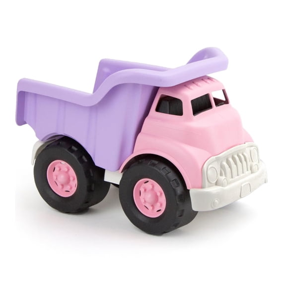 Camión volquete de juguete verde, rosa, para niños pequeños, apto para lavavajillas