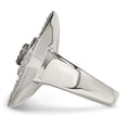 thumbnail image 3 of Chisel Stainless Steel Polished Mother of Pearl/Druzy Quartz and Crystal Ring, 3 of 4