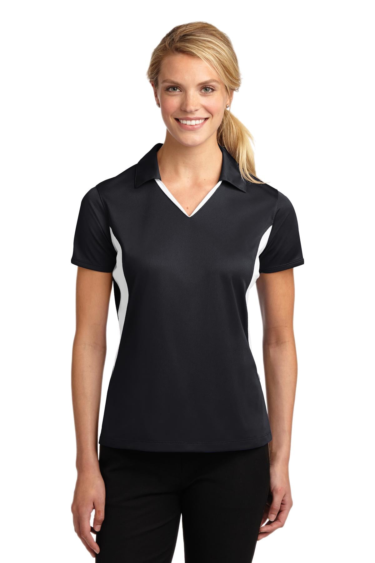 Sport-Tek LST655 Womens Side Blocked Micropique Sport-Wick Polo