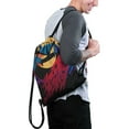 thumbnail image 2 of 13.5 x 16.5 Inch Halloween Pattern of Waterproof Drawstring Backpack with Shoe Compartment – Lightweight Dry Wet Separation Gym Bag for Men Women & Teens, 2 of 5