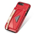thumbnail image 6 of Dteck Card Holder Wallet Zipper Back Case for Apple iPhone 7 Plus 5.5-inch,iPhone 8 Plus Shockproof Rubber Silicone Leather Card Pocket Hybrid Kickstand Cover with Cross Body Shoulder Strap,Red, 6 of 8