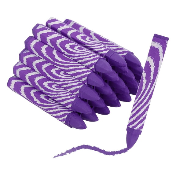 24Pcs Lumber Marking Crayons, 4.1" x 0.6" Hex Wax Tire Marker Pen Drawing Crayons for Wood Metal(Purple)
