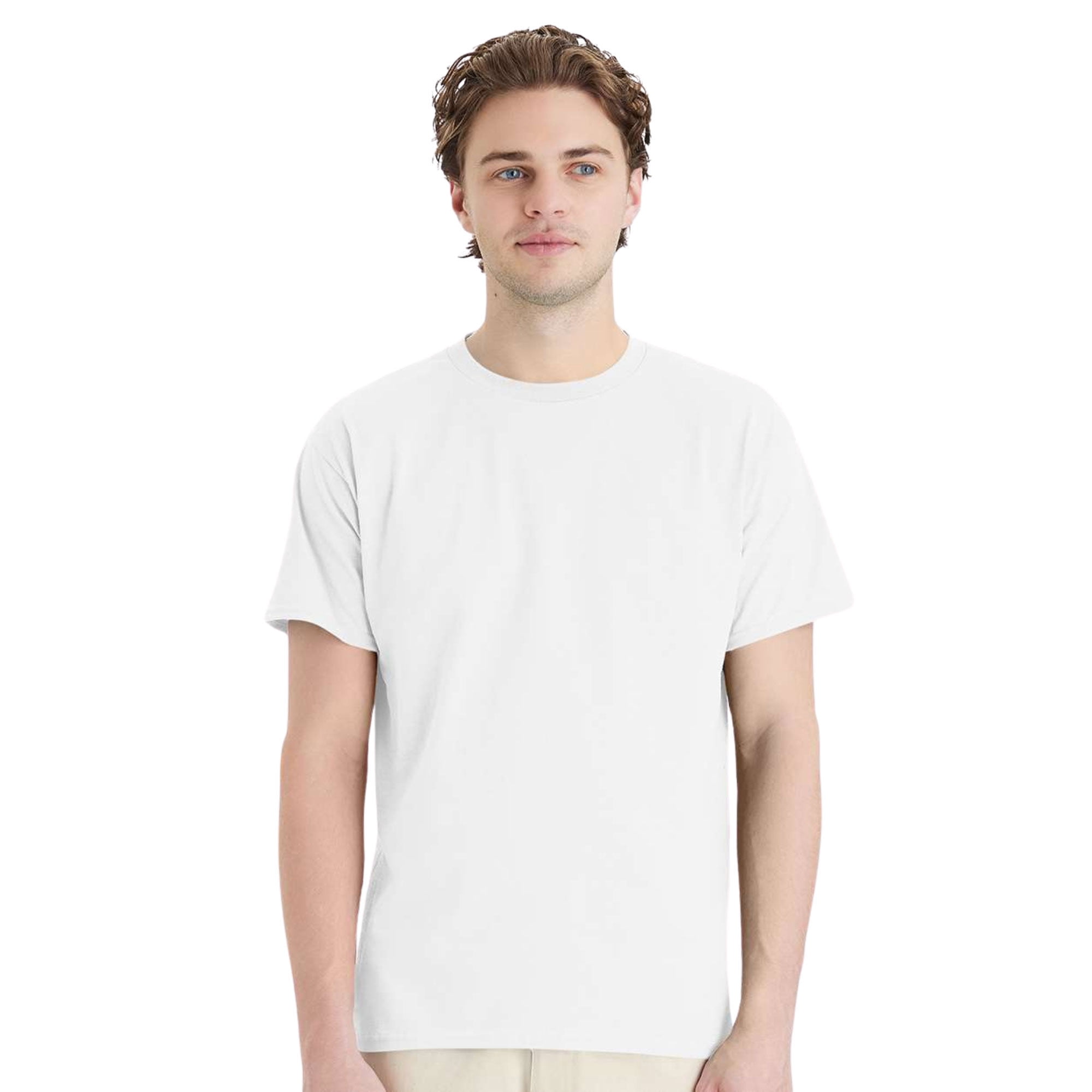 Hanes Essential-T Short Sleeve T-Shirt Cotton Crewneck Tee Shirts (White 4XL)