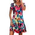 thumbnail image 2 of Puntoco Conjunto De Camiseta/Camisa Sin Mangas Con Cuello En V Y Estampado De Verano Para Mujer, Informal, Suelto, Color Rosa, Xxl,Regalos Para Mujer Joven, 2 of 5