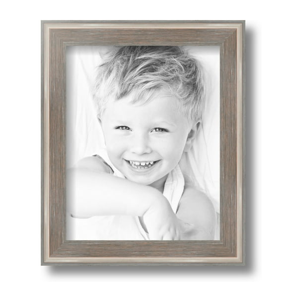 ArtToFrames 8" x 10" Contrast Light Grey Picture Frame, 8x10 inch Gray Wood Poster Frame (WOM-4929)