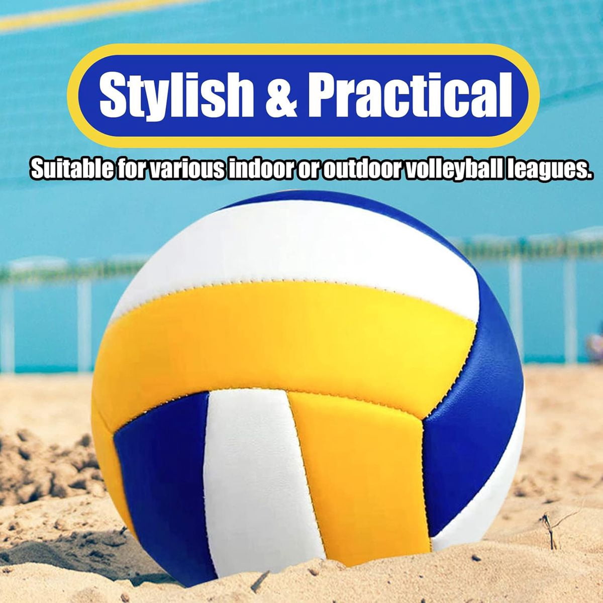 Magicorange 6 Pack Volleyball Ball, Official Size 5 Light Volleyballs with Ball Pump for Beach Play, Game, Gym, Training
