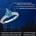 thumbnail image 2 of Gem Stone King 10K White Gold London Blue Topaz and E - F Lab Grown Diamond Engagement Ring for Women | 1.83 Cttw | Pear Shape 9X6MM | Gemstone November Birthstone | Size 5, 2 of 6