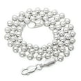 thumbnail image 4 of 5mm Oxidized .925 Sterling Silver Silver Ball Military Bead Chain Necklace, 24 inches, 4 of 7