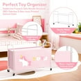 thumbnail image 4 of GRANNY SAYS Kids Extra Large 135L Toy Bins, 300D Oxford Cloth & Metal Toy Chest with Locking Silent Wheels, Pink, 4 of 10