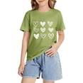 thumbnail image 4 of Girls Short Sleeve T Shirts Kids Summer Tops Loose Fit Comfy Crewneck Basic Tees 2‐13 Years Casual Cute Heart Print Shirt, 4 of 5