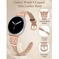 thumbnail image 3 of Wearlizer Celtic Knot Leather Band Compatible with Samsung Galaxy Watch 8 40mm 44mm & Watch 8 Classic 46mm, Slim Dressy Leather Strap for Women with Designer Interlock Buckle, 3 of 6