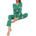 thumbnail image 2 of Diconna Ensemble de Pyjama de Noël pour Femmes 2 Pcs Chemise à Manches Longues Col Rond et Pantalon Taille Élastique Ensemble de Pyjama, 2 of 7