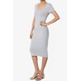 thumbnail image 3 of TheMogan Robe Midi Moulante en Jersey de Coton Extensible à Manches Courtes pour Femmes, 3 of 6