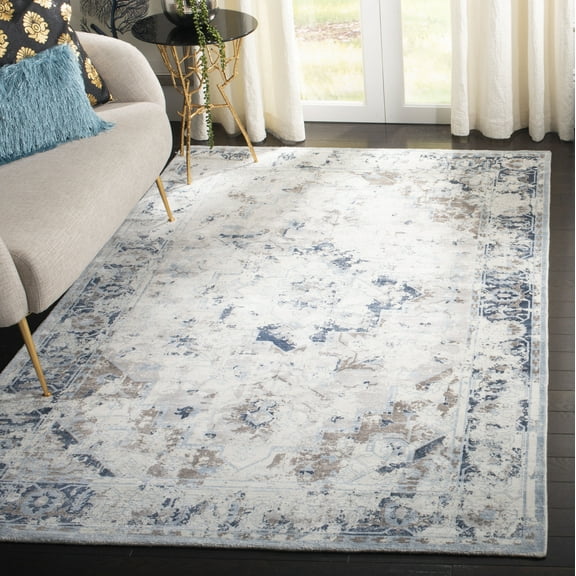 Safavieh Handmade Mirage Anisia Modern Abstract Viscose Rug Blue/Creme 9' x 12' 9' x 12'