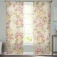 thumbnail image 5 of Bouquet Rose Flowers Yellow Pink Tulle Curtains for Living Room Bedroom ration Chiffon Sheer Voile Kitchen Window Curtain, 5 of 7