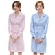 thumbnail image 1 of Ropa de enfermera de manga larga, ropa de médico, bata blanca, ropa de esteticista gruesa, ropa de tatuaje, ropa de trabajo cerrada con cintura rosa y azul, 1 of 1
