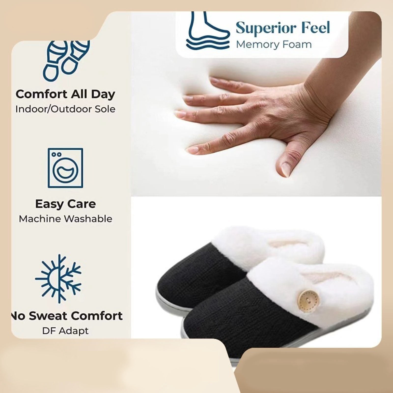CAIXIA Women Arch Support Slippers – House Bedroom Slippers for Woman, Orthopedic Shoes, Corduroy Closed Toe Ladies Slides