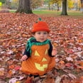thumbnail image 3 of Baby Boy Girl Halloween Costume Pumpkin Costumes Sleeveless Pumpkin Romper Bodysuit Cute Halloween Baby Outfits Cosplay Clothes, 3 of 7