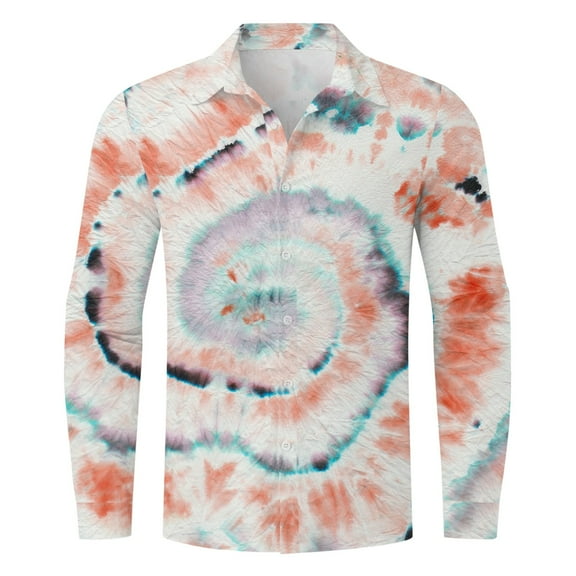 Gubotare Hanes T Shirts For Men Men's Oxford Shirts Long Sleeve Cotton Casual Button Down Shirt Solid Dress Shirt with Pocket,Orange S