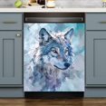 thumbnail image 1 of Wolf Refrigerator Door Panel Decal,Cool Wolf Sticker Kitchen Decor,Animal Dishwasher Door Cover Decal,Head of a Wolf Decorative Cover Panel,Wolf Magnetic Dishwasher Cover, 1 of 7