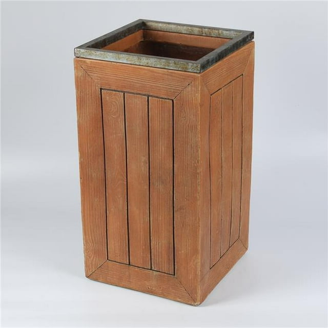 Luxen Home WHPL711 23.4 in. Square Mgo Fiberclay Plank Style Planter