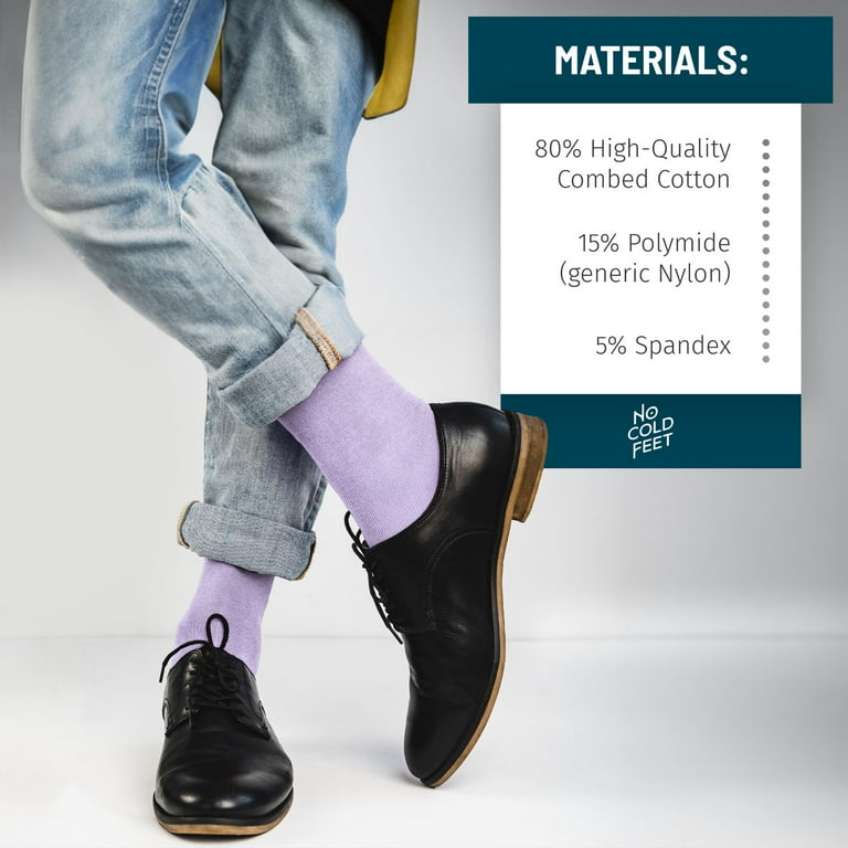 Solid Lilac Dress Socks for Groomsmen| No Cold Feet Co.