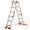 orange, variant on 14FT Telescoping A-Frame Ladder with Wheels & Stabilizer Bar. 330lb Heavy Duty, Multi-Position Folding Ladder for Stairs, Roof, Home & Outdoor.