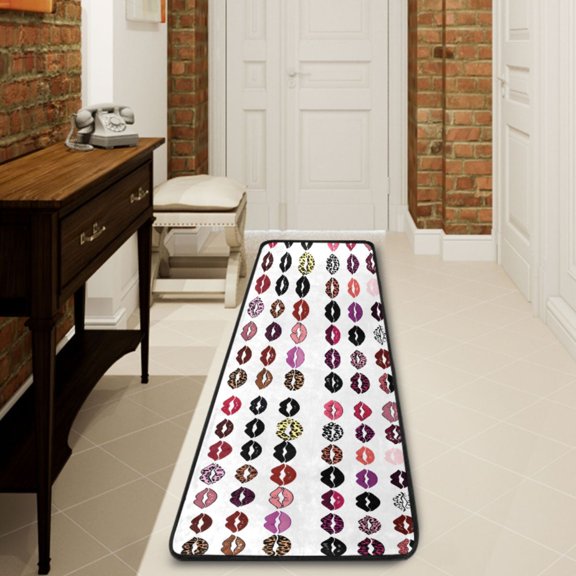 Ryvnso Mouth Pattern Hallway Runner Rugs Floor Carpet Non Slip Entryway Mat 2' x 6'