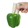 thumbnail image 6 of Pepper Corer under $5! Yannianjz Pepper Corer and Deseeder Tool, 2-in-1 Bell Pepper Cutter Remover, Stainless Steel Kitchen Utensil for Cooking Prep, Easy Seed Removal for Stuffed Peppers, 6 of 9