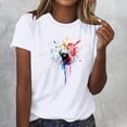 thumbnail image 2 of Sexlip Women's Abstract Print Short Sleeve T Shirt Versatile Design Soft Fabric Daily Casual Wear White XL, 2 of 4